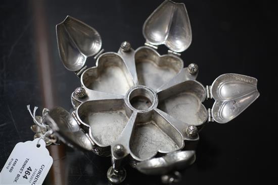 A continental unmarked silver trinket box, 14 oz.